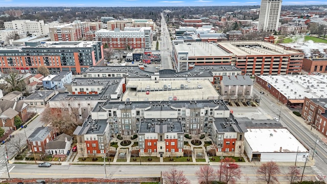 aerial view with a city view
