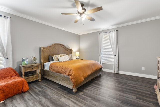700 Nick Ln, Winchester, KY 40391 - bedroom featuring baseboards, a ceiling fan, wood finished floors, and crown molding