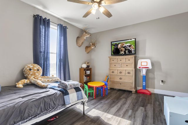 700 Nick Ln, Winchester, KY 40391 - bedroom with ceiling fan, baseboards, and wood finished floors