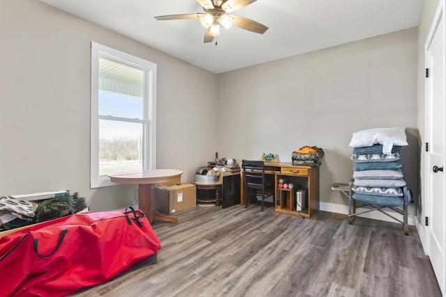 700 Nick Ln, Winchester, KY 40391 - office space featuring wood finished floors, baseboards, and ceiling fan