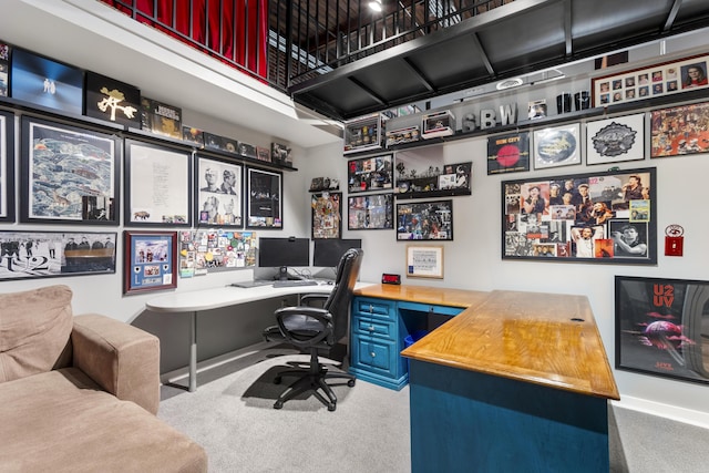 view of carpeted office