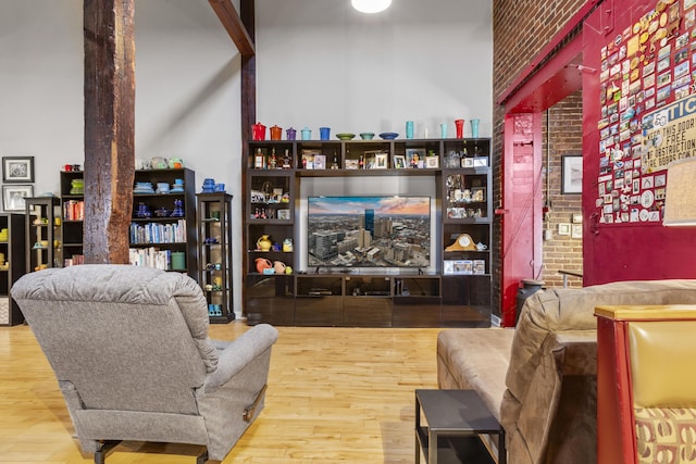 living area featuring wood finished floors