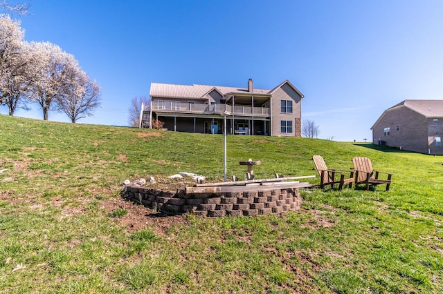 1794 Hunter Dr, Lancaster, KY 40444 - view of grassy yard featuring a wooden deck