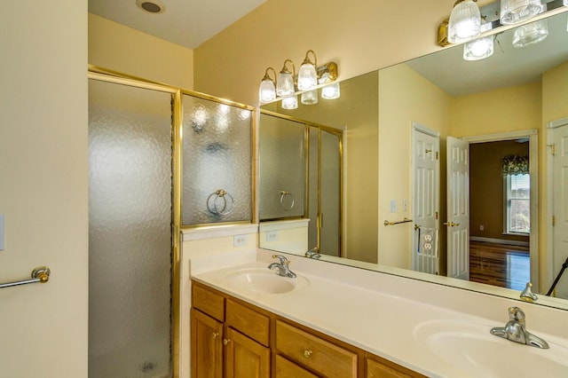 1794 Hunter Dr, Lancaster, KY 40444 - bathroom with a shower stall and double vanity