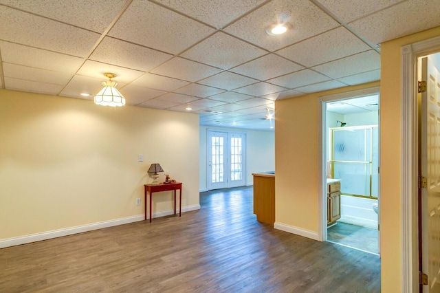 1794 Hunter Dr, Lancaster, KY 40444 - spare room featuring wood finished floors, baseboards, a drop ceiling, and recessed lighting