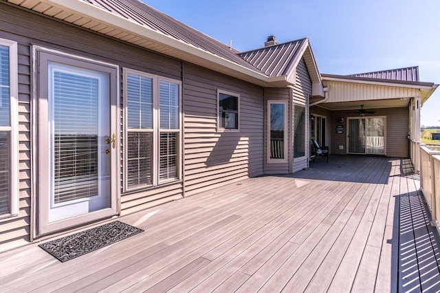 1794 Hunter Dr, Lancaster, KY 40444 - wooden terrace featuring a ceiling fan
