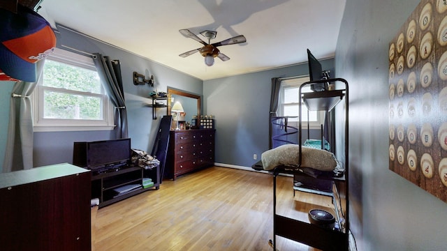 3485 Twillingate Ct, Lexington, KY 40503 - bedroom with wood finished floors and a ceiling fan