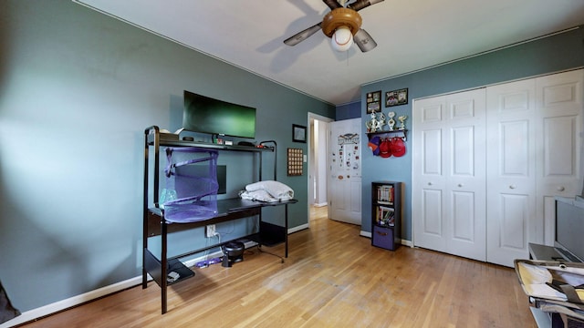 3485 Twillingate Ct, Lexington, KY 40503 - office area with ceiling fan and wood finished floors