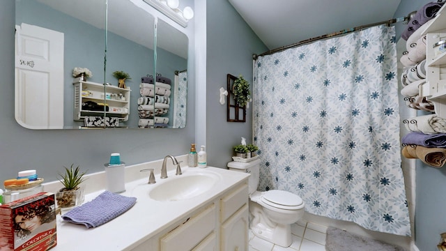 3485 Twillingate Ct, Lexington, KY 40503 - bathroom with tile patterned floors, vanity, and curtained shower