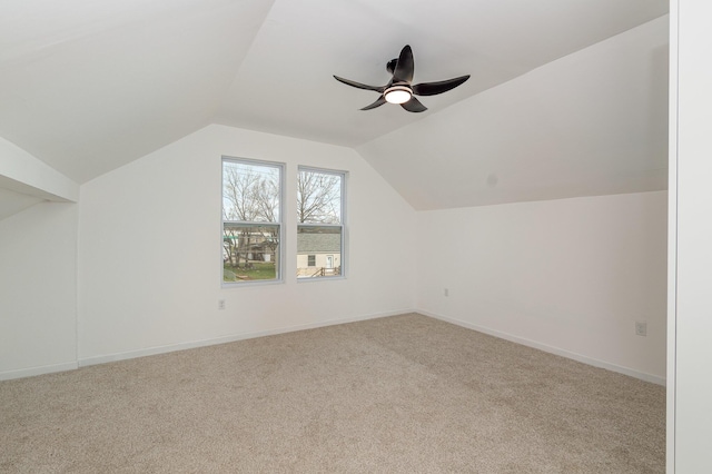 104 W 1st St, Silver Grove, KY 41085 - bonus room featuring baseboards, carpet, lofted ceiling, and ceiling fan