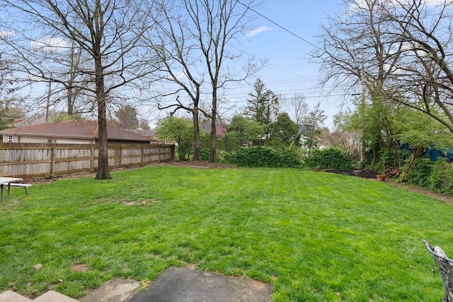 view of yard featuring fence