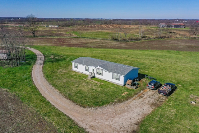 aerial view with a rural view