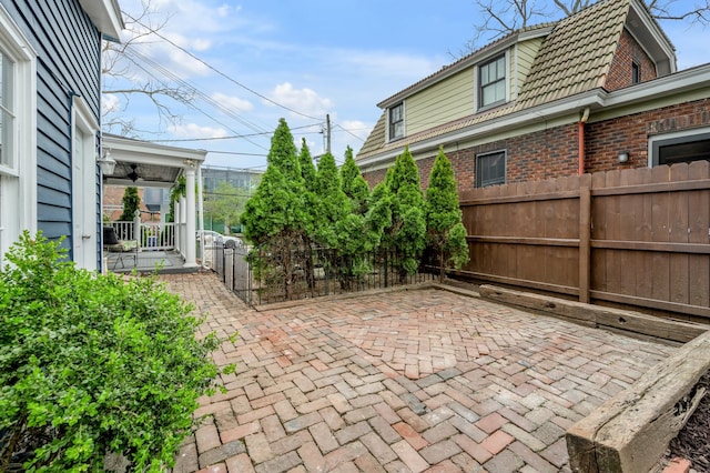 view of patio with fence
