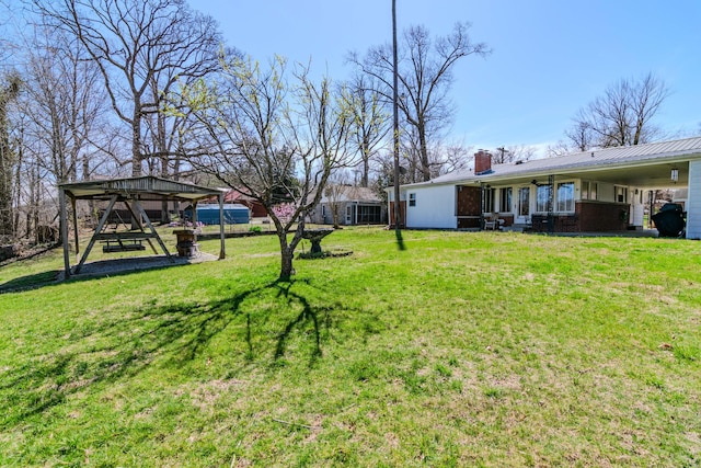 view of yard featuring a gazebo