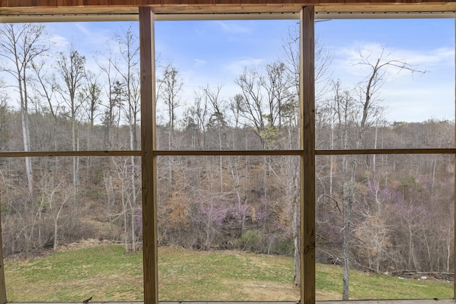 interior space featuring a view of trees