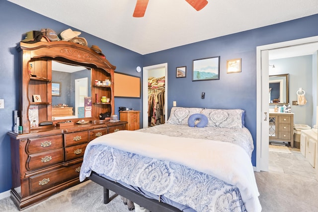 35 Fox Trail Rd, Manchester, KY 40962 - bedroom with light carpet, a closet, ceiling fan, and a walk in closet