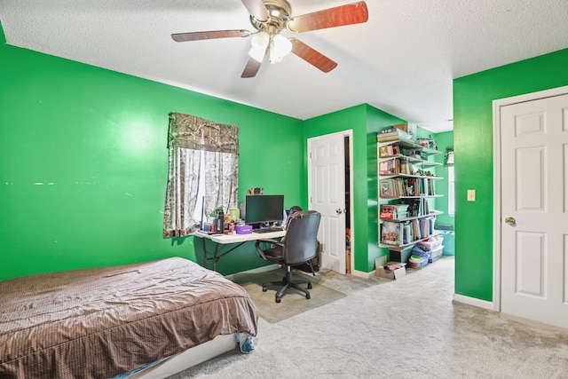 35 Fox Trail Rd, Manchester, KY 40962 - carpeted bedroom featuring baseboards, a ceiling fan, and a textured ceiling