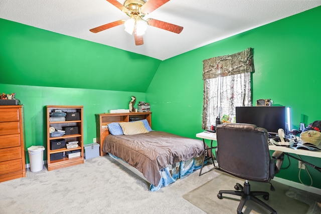 35 Fox Trail Rd, Manchester, KY 40962 - bedroom featuring carpet floors, lofted ceiling, and ceiling fan