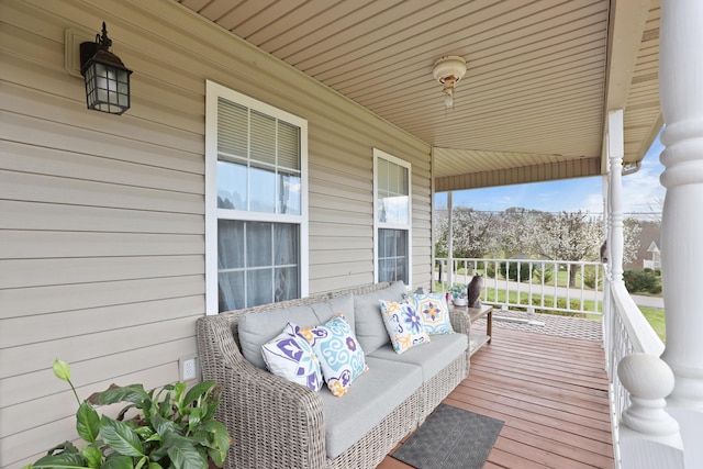35 Fox Trail Rd, Manchester, KY 40962 - wooden deck with outdoor lounge area and covered porch