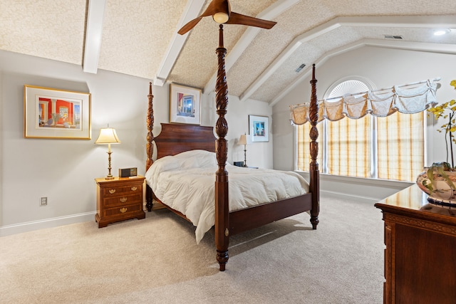 carpeted bedroom featuring baseboards and a ceiling fan