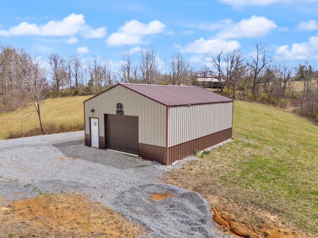 1295 Burger Knob Rd, Junction City, KY 40440 - detached garage featuring gravel driveway