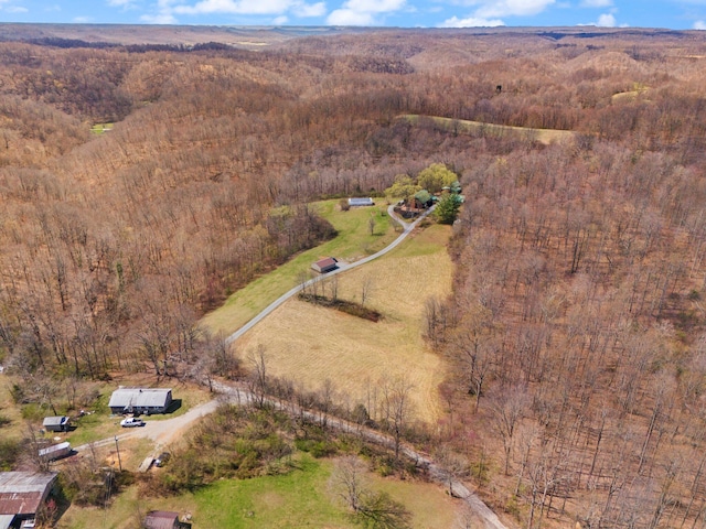 1295 Burger Knob Rd, Junction City, KY 40440 - birds eye view of property with a wooded view