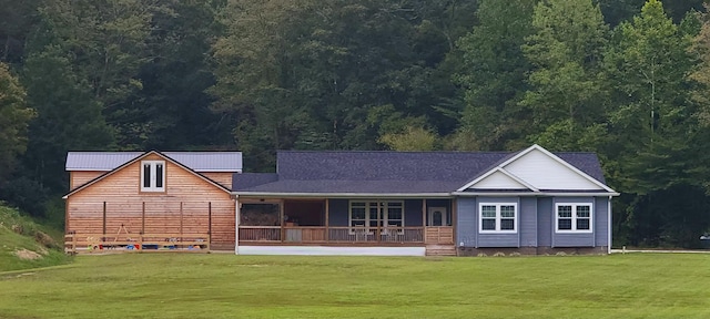 2681 Indian Creek Rd, Hillsboro, KY 41049 - view of front of property featuring a view of trees, a front lawn, and a porch