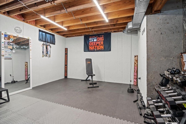 view of exercise area