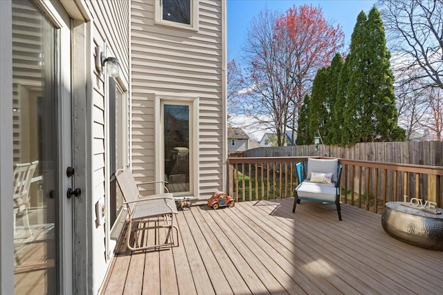 wooden terrace with fence