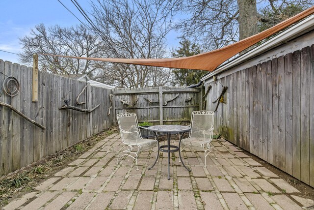 view of patio featuring a fenced backyard