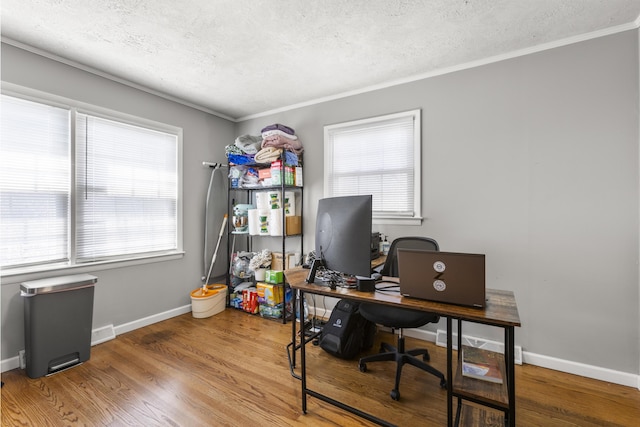 29 Quails Run Ln, West Liberty, KY 41472 - office featuring a textured ceiling, healthy amount of natural light, wood finished floors, crown molding, and baseboards
