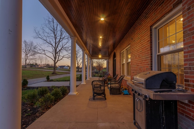 443 Hutchison Rd, Paris, KY 40361 - patio terrace at dusk with covered porch and a grill