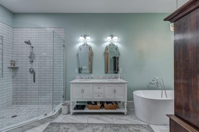 443 Hutchison Rd, Paris, KY 40361 - full bath featuring marble finish floor, a sink, and a shower stall