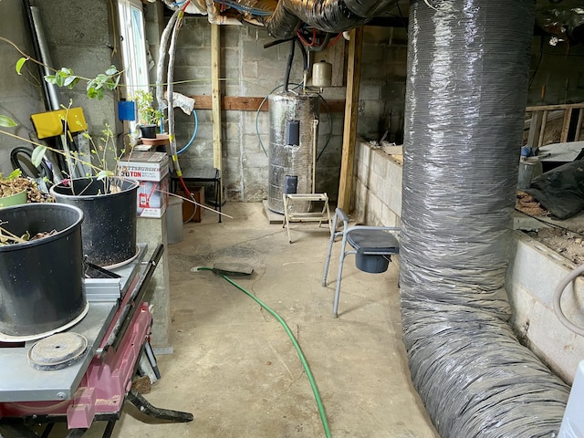 utility room with water heater