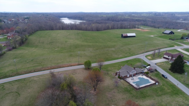 aerial view with a rural view