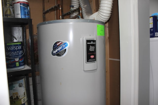 utility room featuring electric water heater