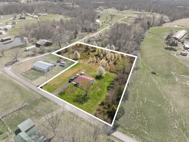 58 Mcclendon Ln, Russell Springs, KY 42642 - aerial overview of property's location featuring rural landscape and property parcel outlined