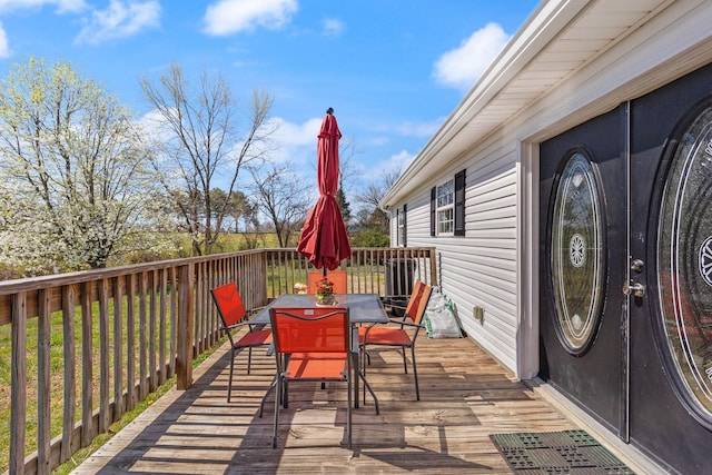 58 Mcclendon Ln, Russell Springs, KY 42642 - wooden deck featuring outdoor dining space