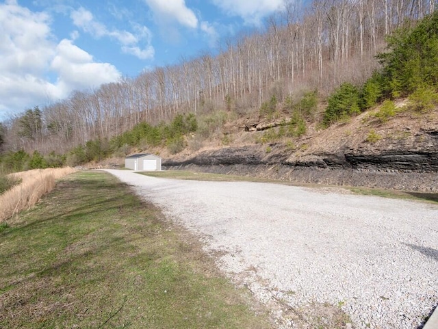 100 Mountain Enterprise Dr, Inez, KY 41224 - view of street with a wooded view and gravel driveway