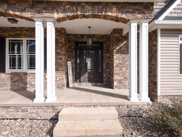 100 Mountain Enterprise Dr, Inez, KY 41224 - entrance to property with stone siding and a porch