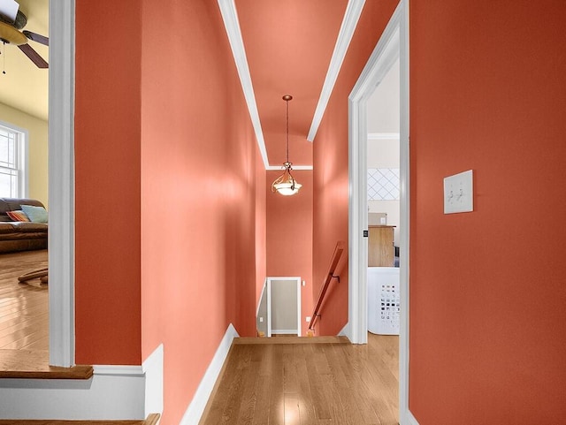 100 Mountain Enterprise Dr, Inez, KY 41224 - corridor featuring an upstairs landing, baseboards, and wood finished floors