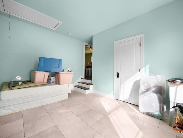 100 Mountain Enterprise Dr, Inez, KY 41224 - interior space featuring tile patterned flooring, baseboards, and attic access