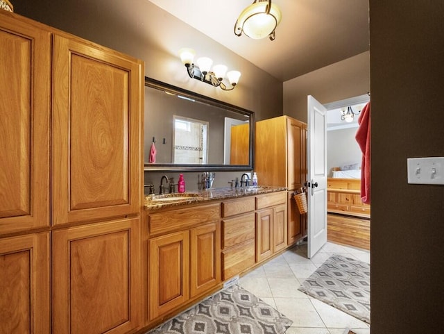 100 Mountain Enterprise Dr, Inez, KY 41224 - bathroom with double vanity, a sink, and tile patterned floors