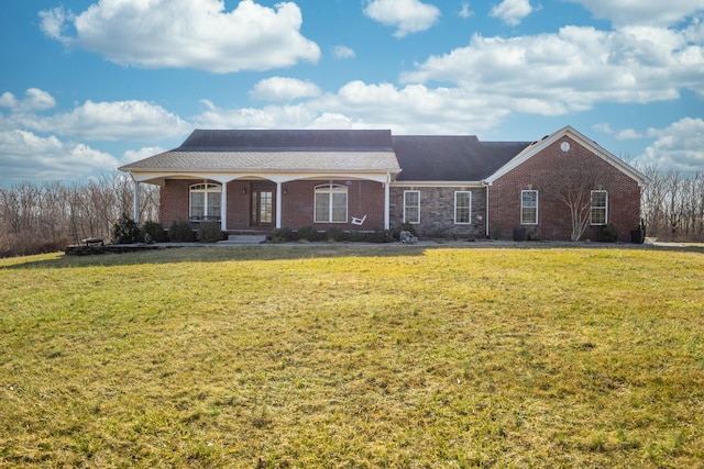 790 Thatchers Mill Rd, Paris, KY 40361 - view of front facade featuring brick siding, covered porch, and a front yard