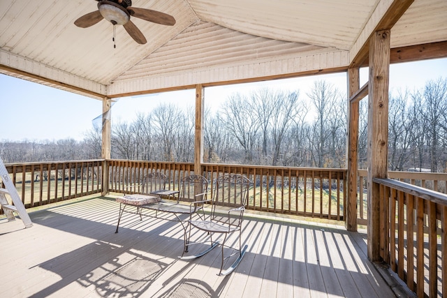 790 Thatchers Mill Rd, Paris, KY 40361 - wooden deck featuring a ceiling fan