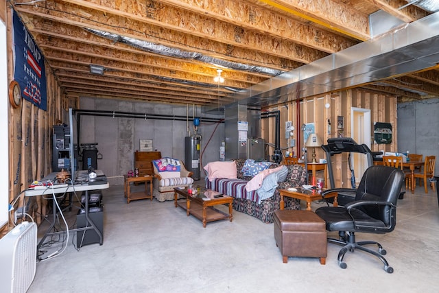 790 Thatchers Mill Rd, Paris, KY 40361 - basement featuring heating unit and electric water heater