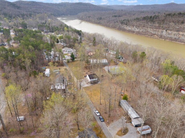 aerial view with a mountain view and a forest view