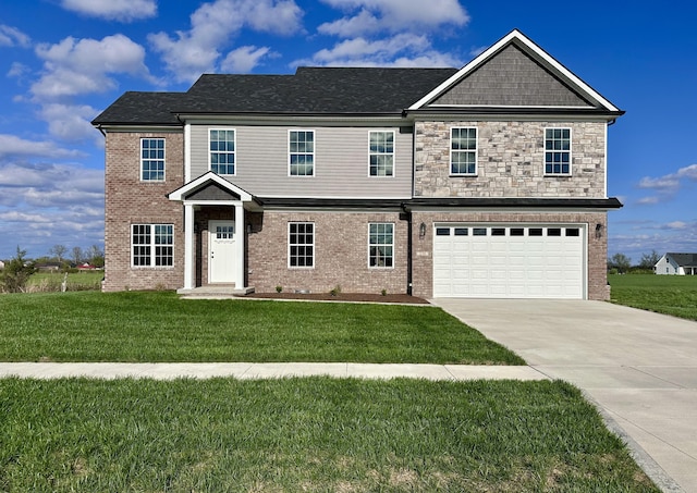 236 Candy Apple Ln, Richmond, KY 40475 - craftsman-style home featuring a front lawn, driveway, brick siding, and a garage