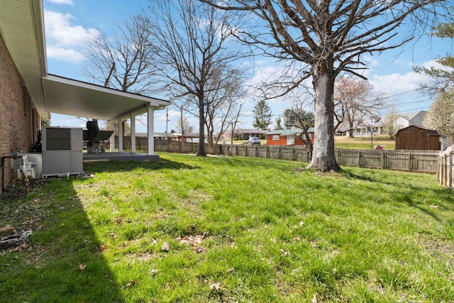view of yard featuring a fenced backyard and a patio area