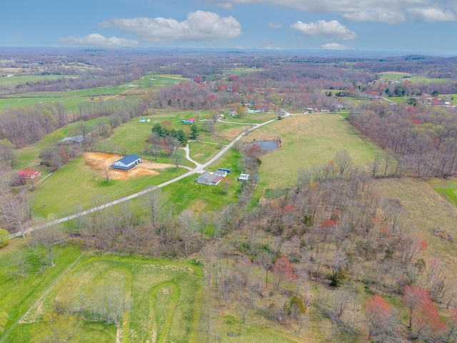 bird's eye view with a rural view